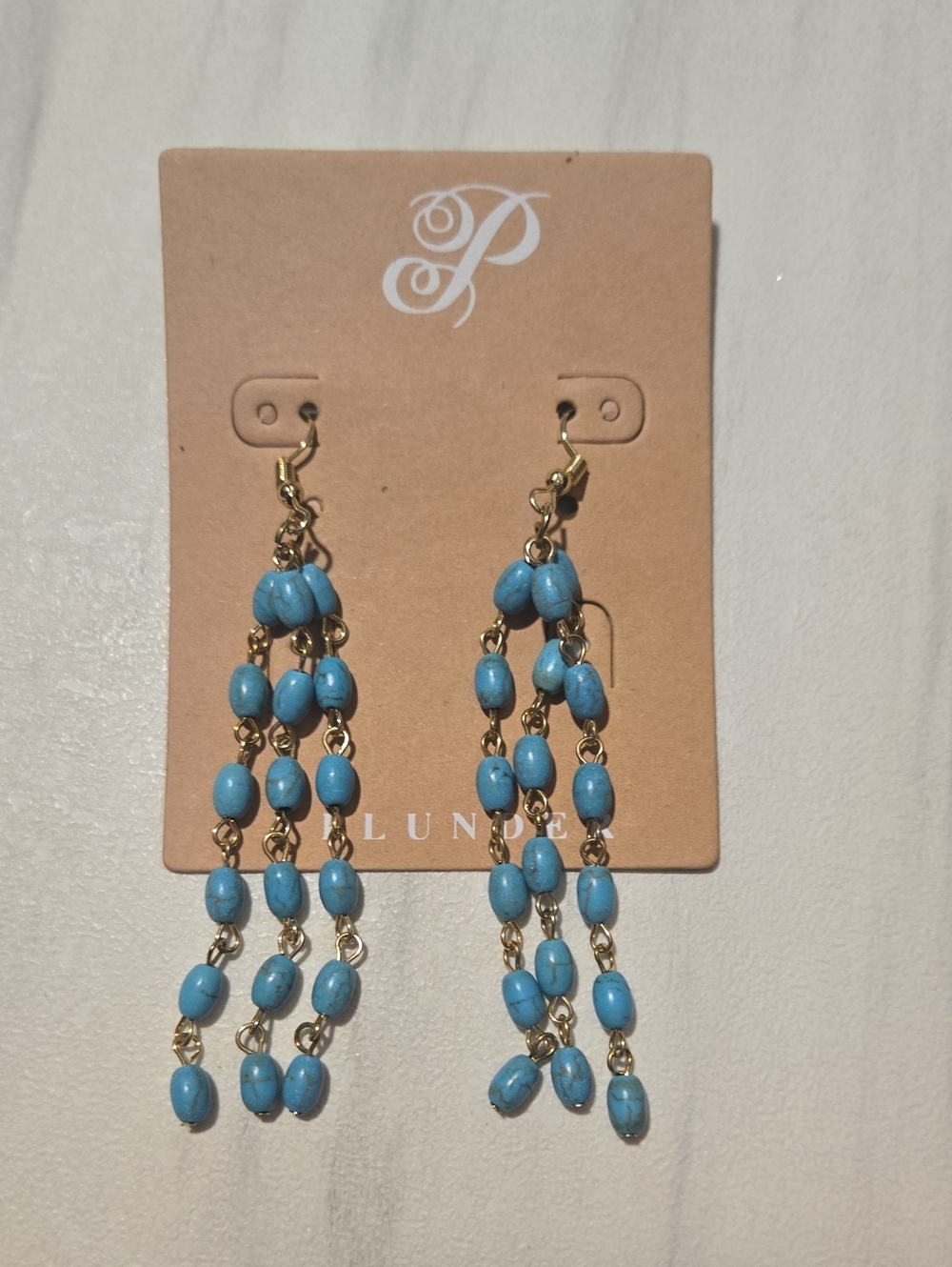 Turquoise Bead Dangle Earrings